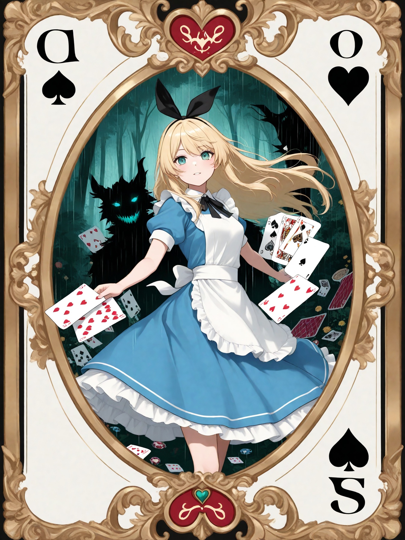Classic illustration,  Create a high-quality,  hyper-detailed image of Alice from Alice in Wonderland on Tensor.Art