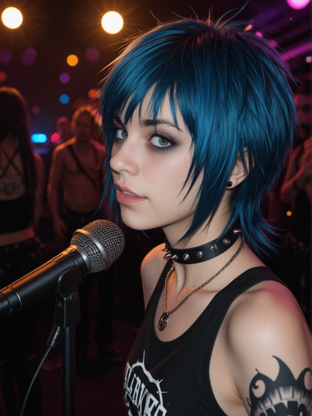 cinematic photo 1girl,  masterpiece portrait,  punk rocker on Tensor.Art