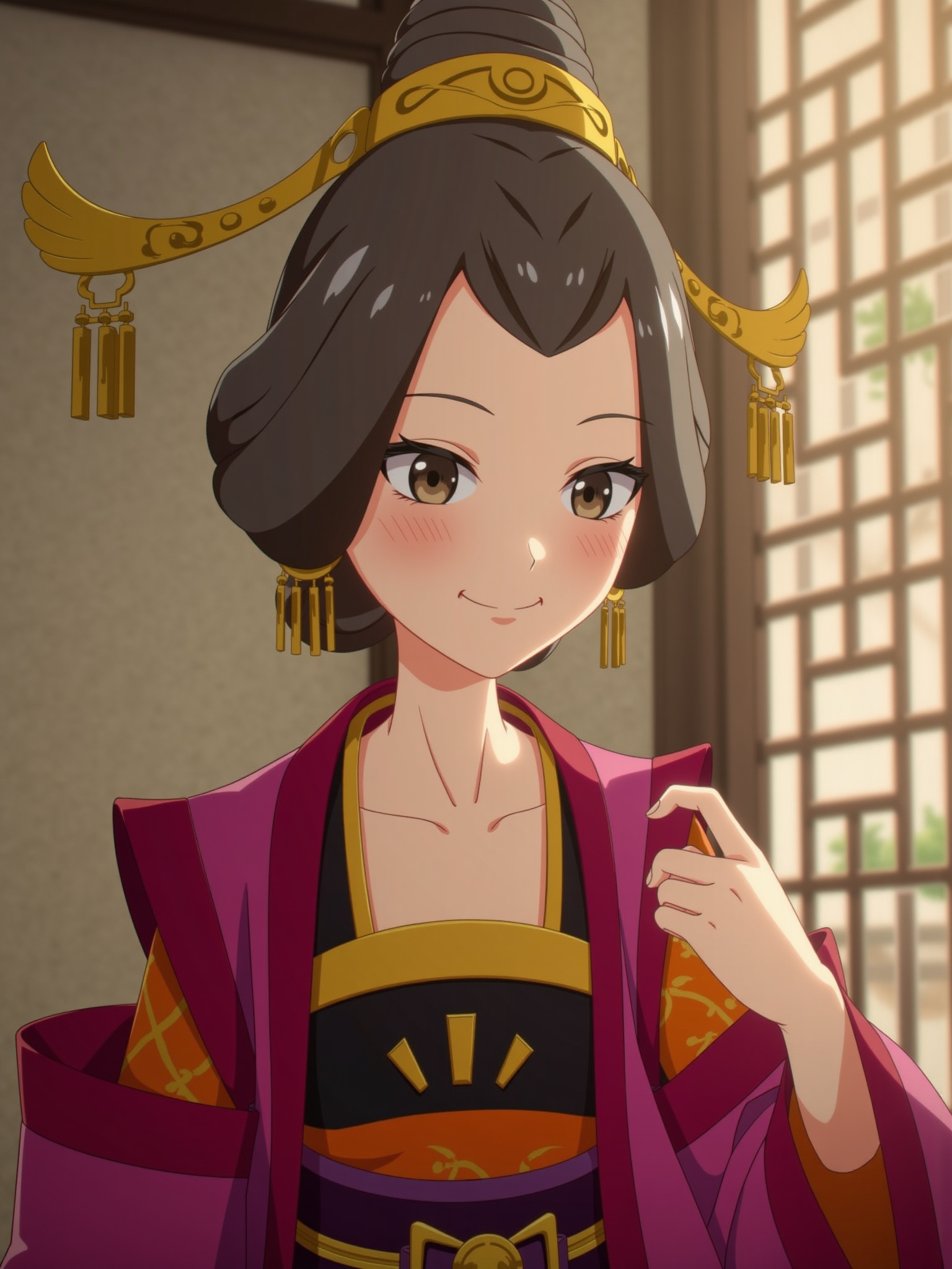 ancient chinese style,young girl,chinese clothes,black hair,black eyes,smile,