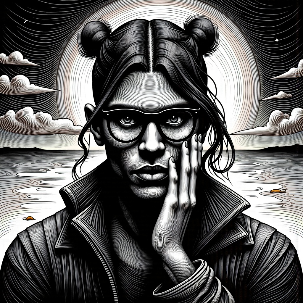 monochrome,  lineart,  dark on Tensor.Art