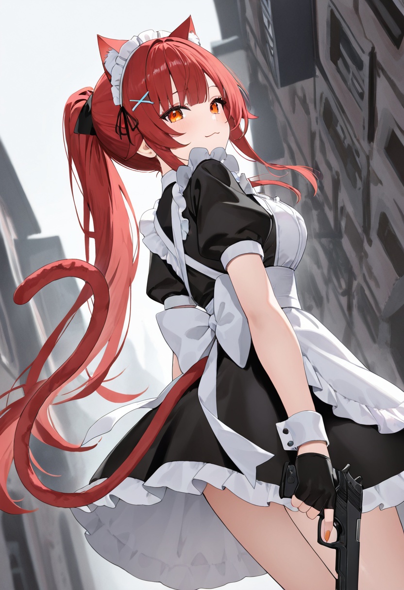 1girl,  gun,  solo on Tensor.Art