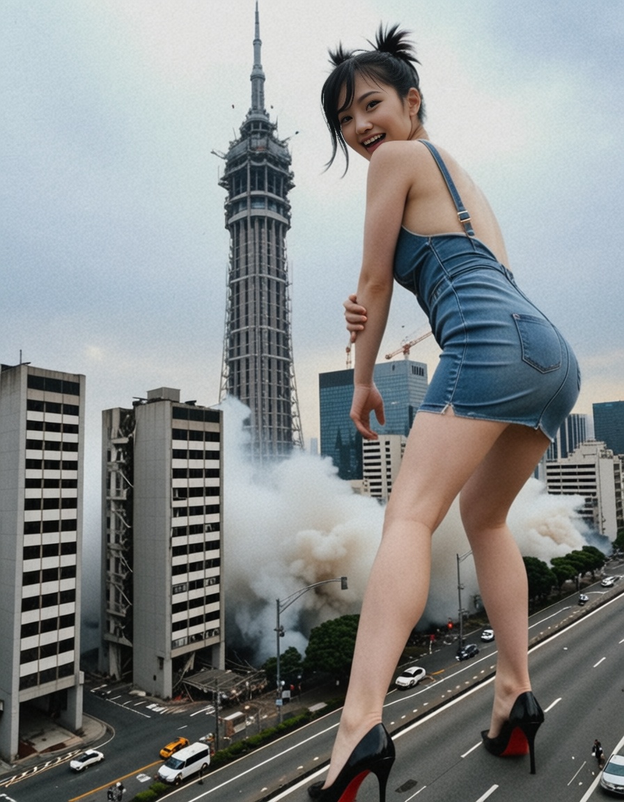 HQCinematicPhotographic,  beautiful giantess,  Spiky hair hairstyle on Tensor.Art