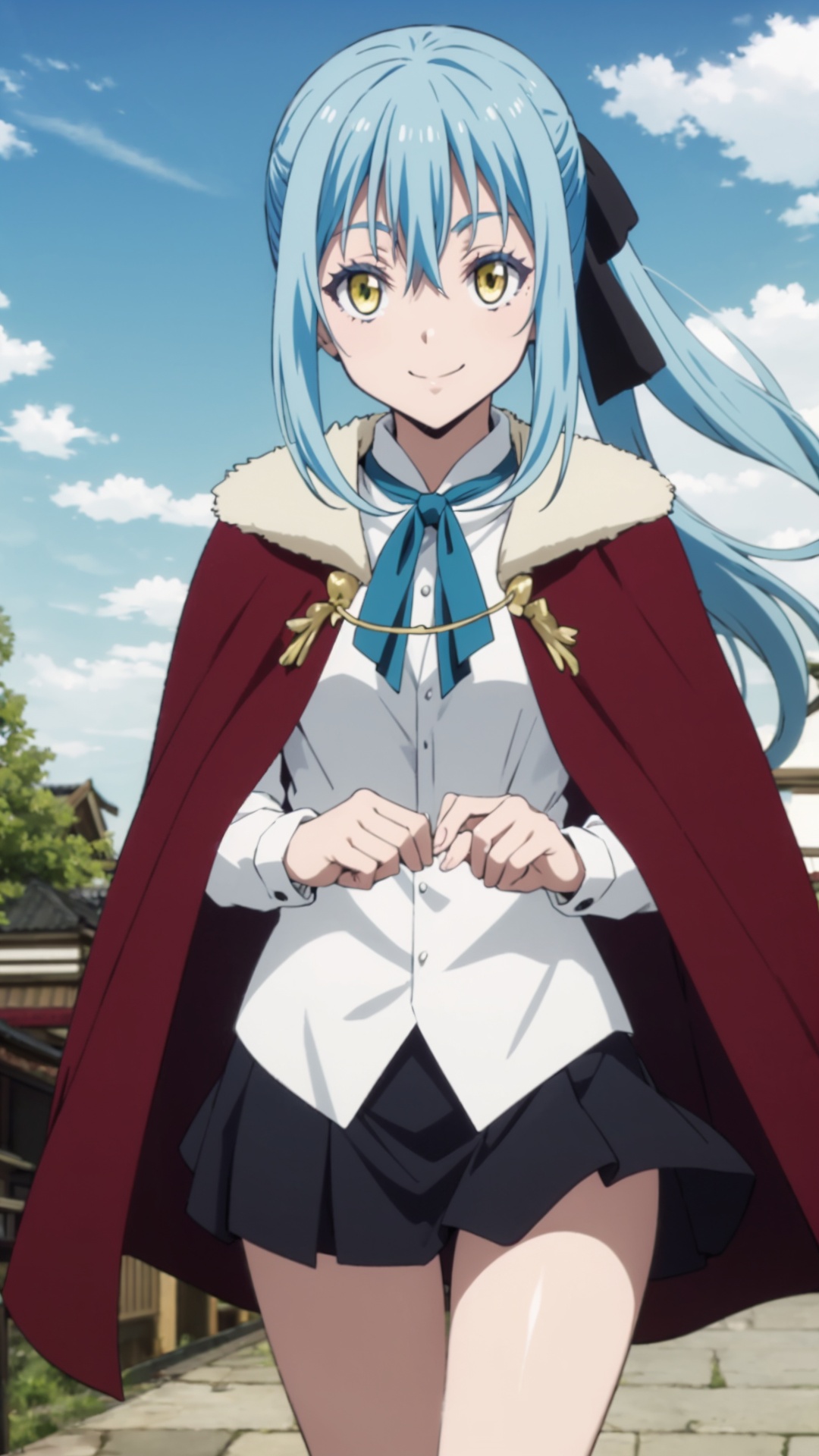 rimuru tempest,  smile,  blue hair on Tensor.Art