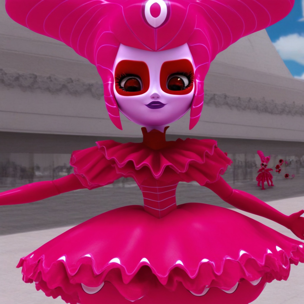 pink hat,  pink dress, on Tensor.Art