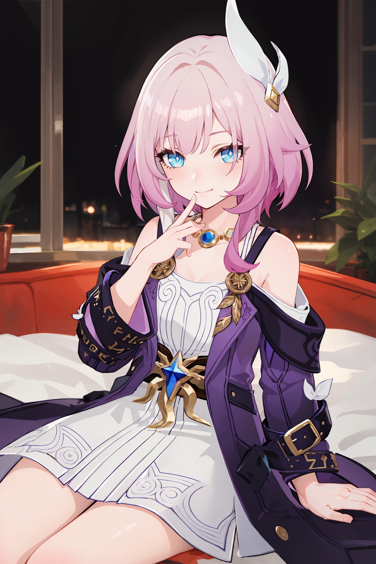 1girl,  cyrene \(honkai: star rail\),  blue eyes on Tensor.Art