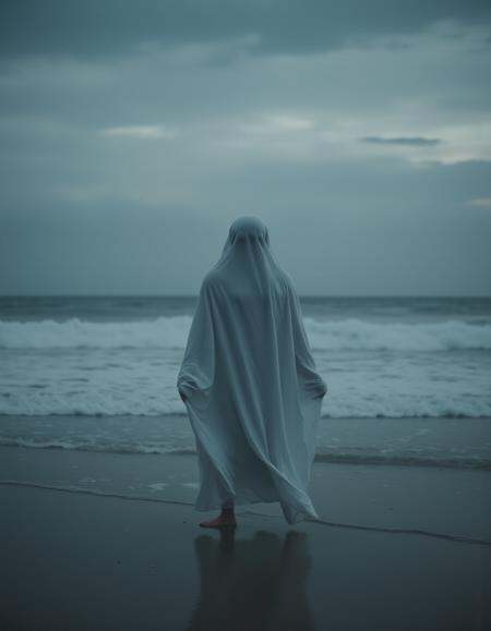 photography of a ghost at the beach on Tensor.Art
