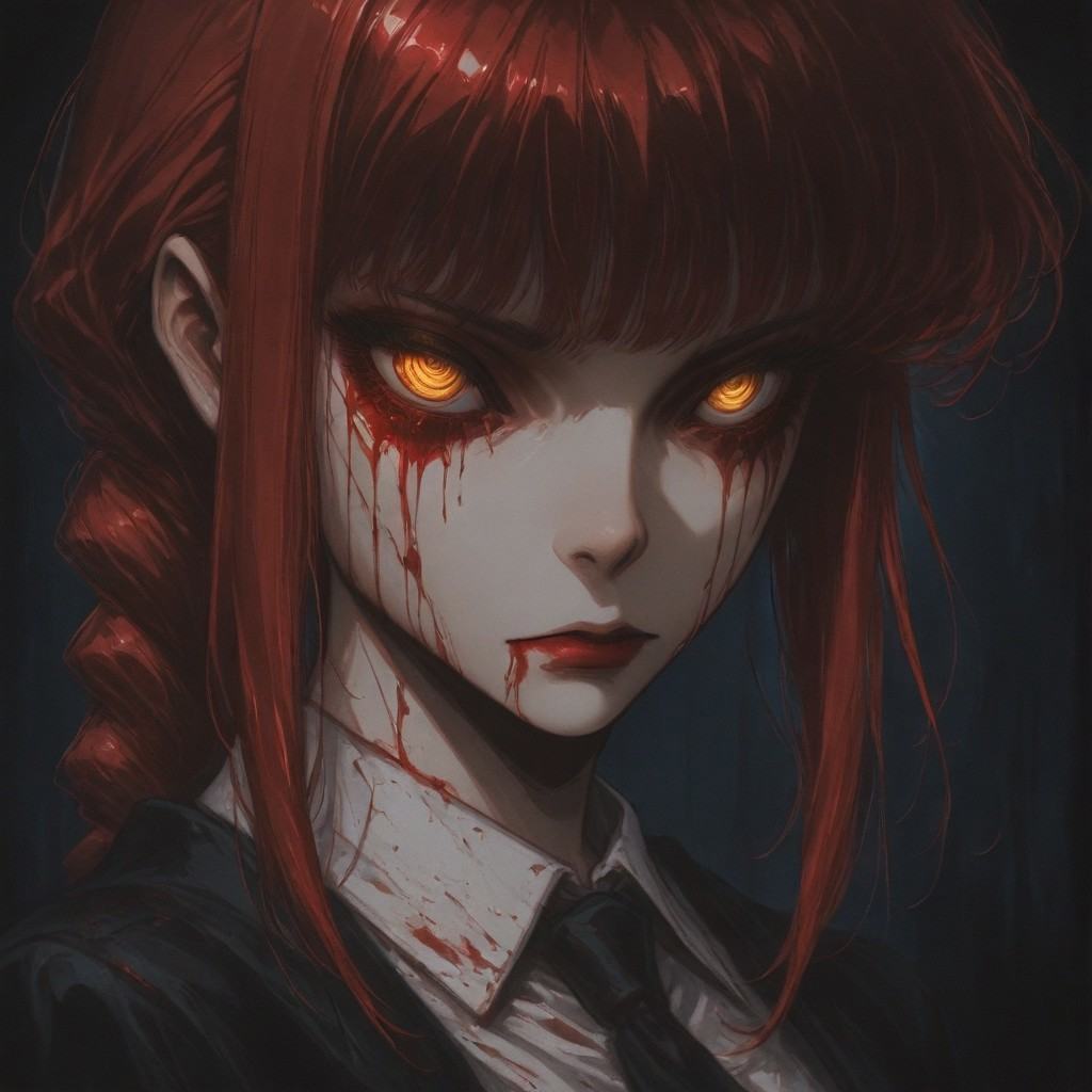 makima,  red hair,  long hair on Tensor.Art