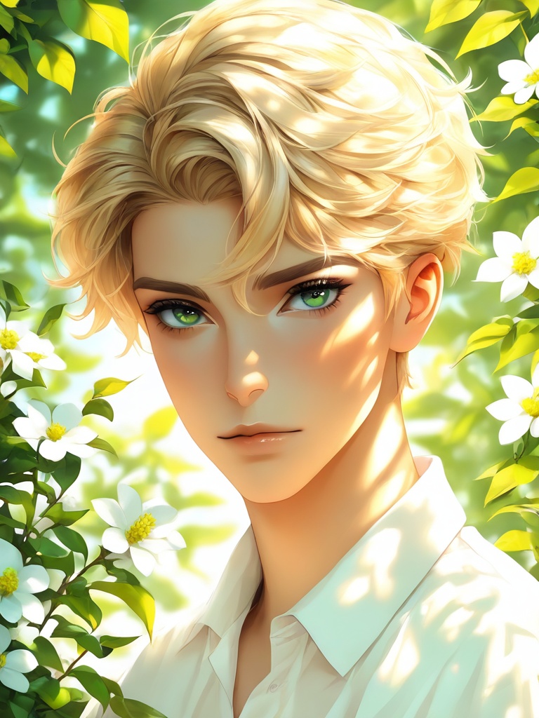 solo,  looking at viewer,  short hair on Tensor.Art