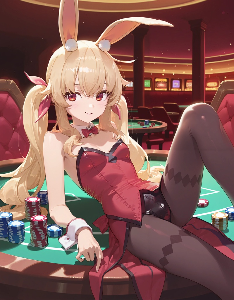 1girl,  nobeta \(bunny girl\),  red dress on Tensor.Art