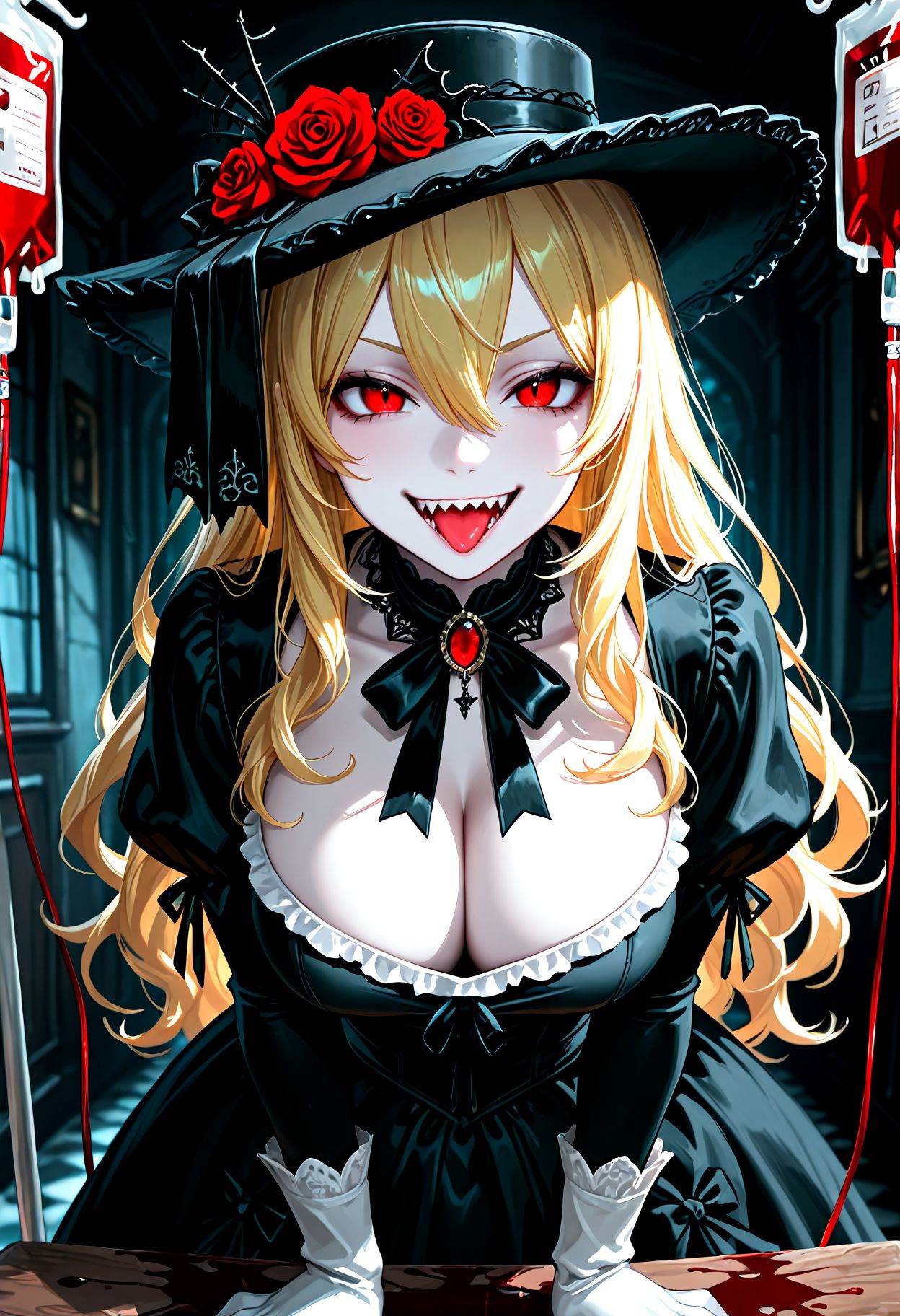 Smooth Quality,  1girl,  gothic horror setting on Tensor.Art
