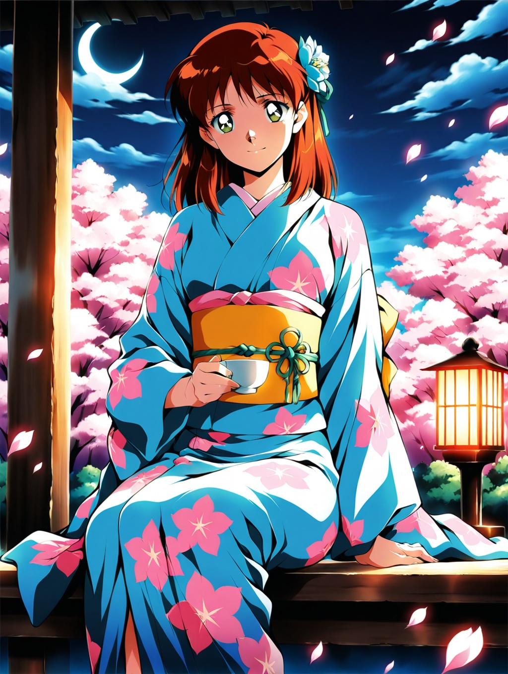 stigma retro anime artstyle,  anice farm,  japanese clothes on Tensor.Art