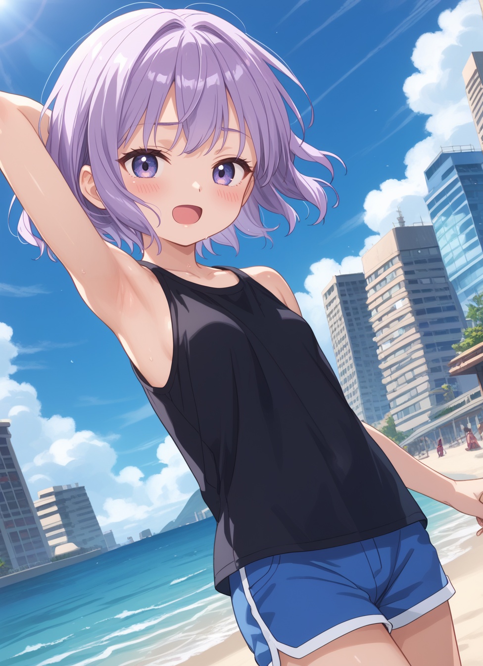 1girl,  solo,  purple hair on Tensor.Art