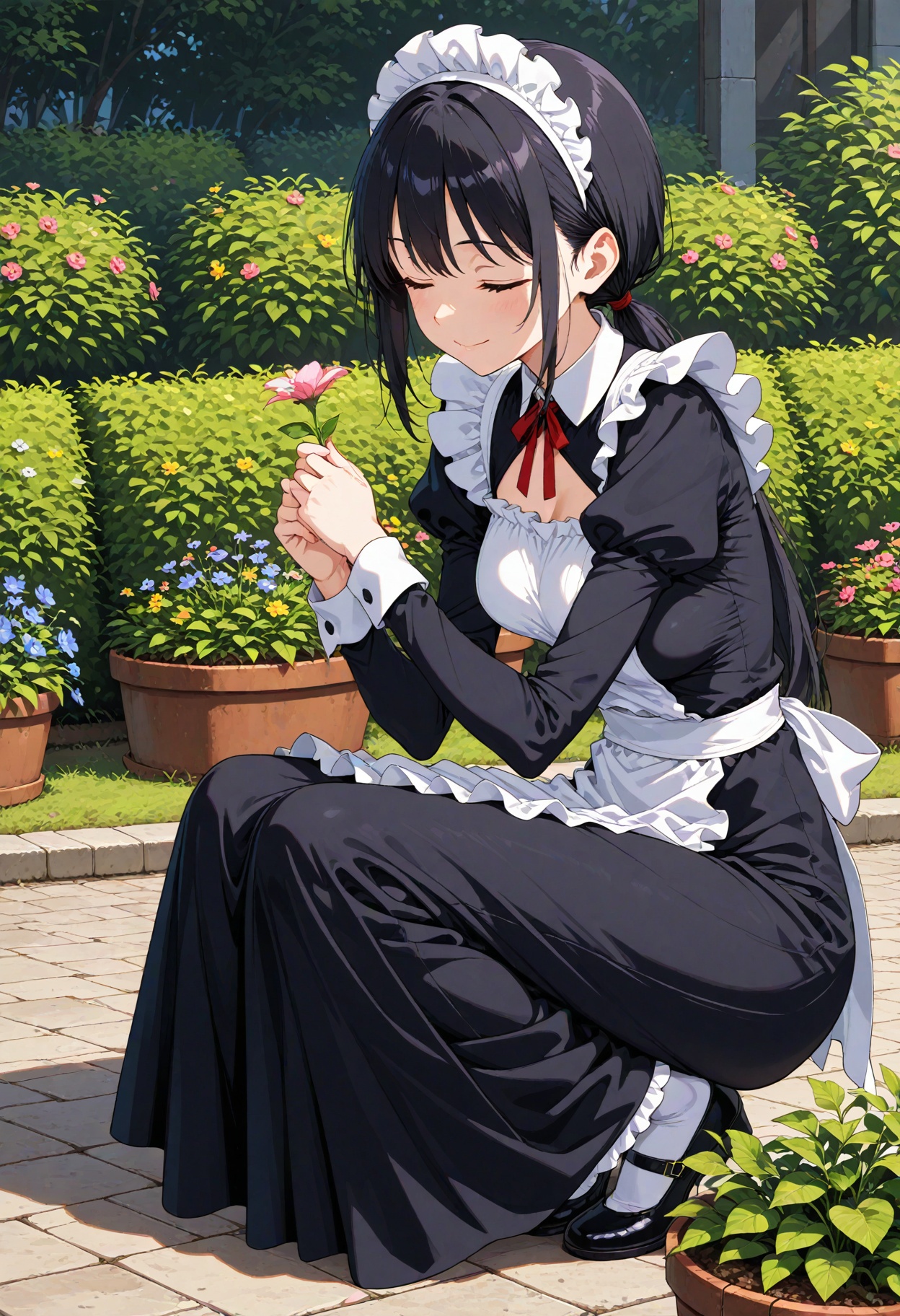 1girl,  black hair,  long hair on Tensor.Art