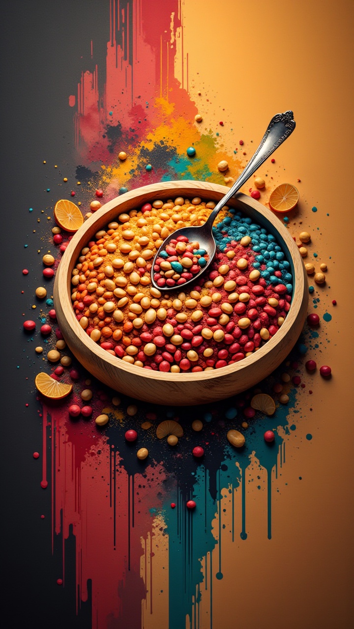 stylized by Tony Moore,  Concept art,  a vibrant and colorful canvas comes alive with the aroma of freshly baked pinto bea...