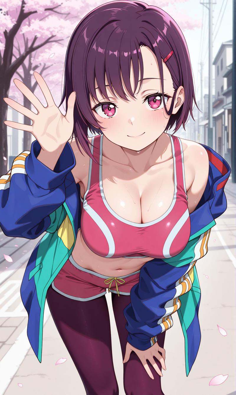 mikazuki shizuka,  purple hair,  pink eyes on Tensor.Art
