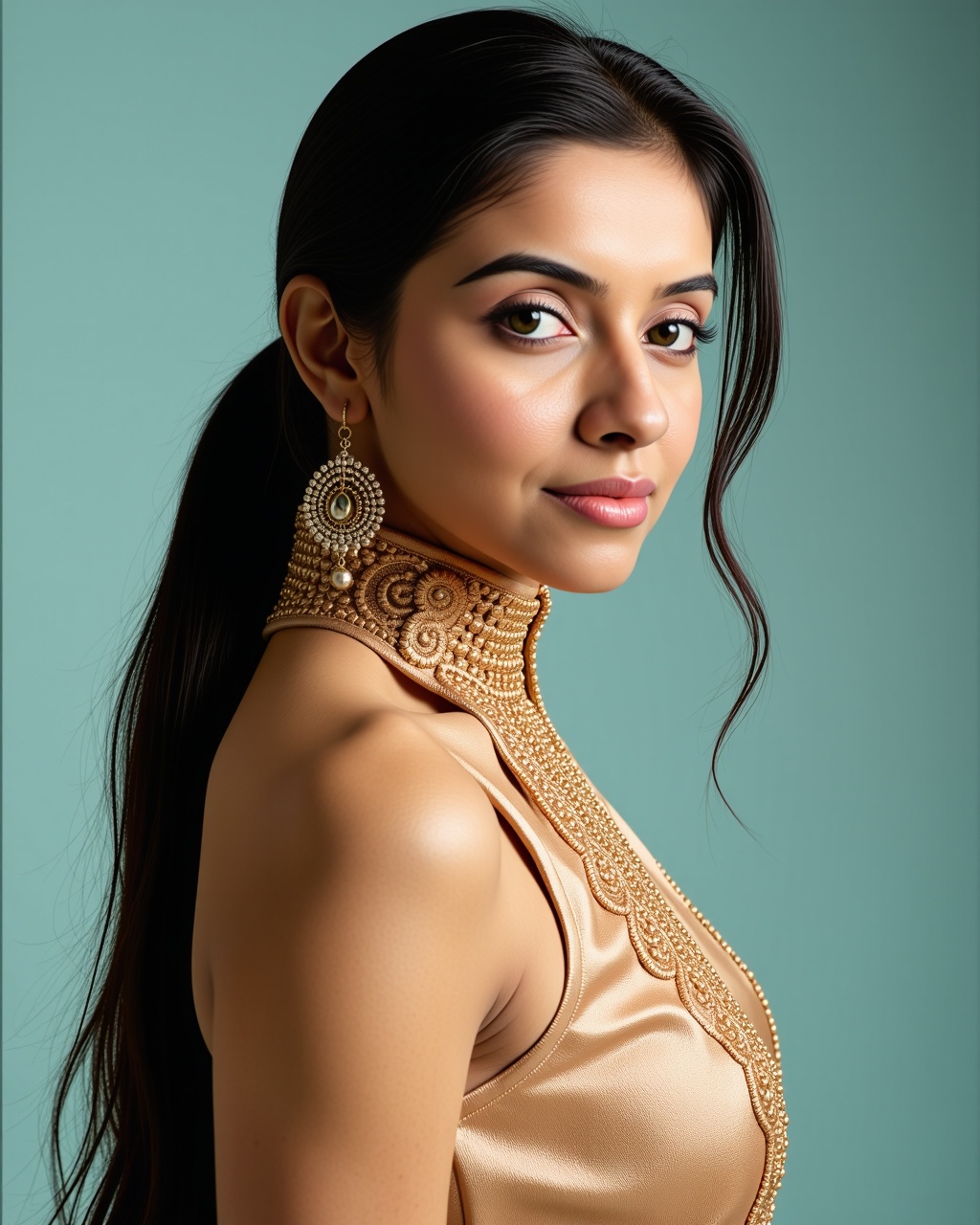 cowboy shot photo of Asin woman,  candid photo with natural colors,  serious expression on face on Tensor.Art