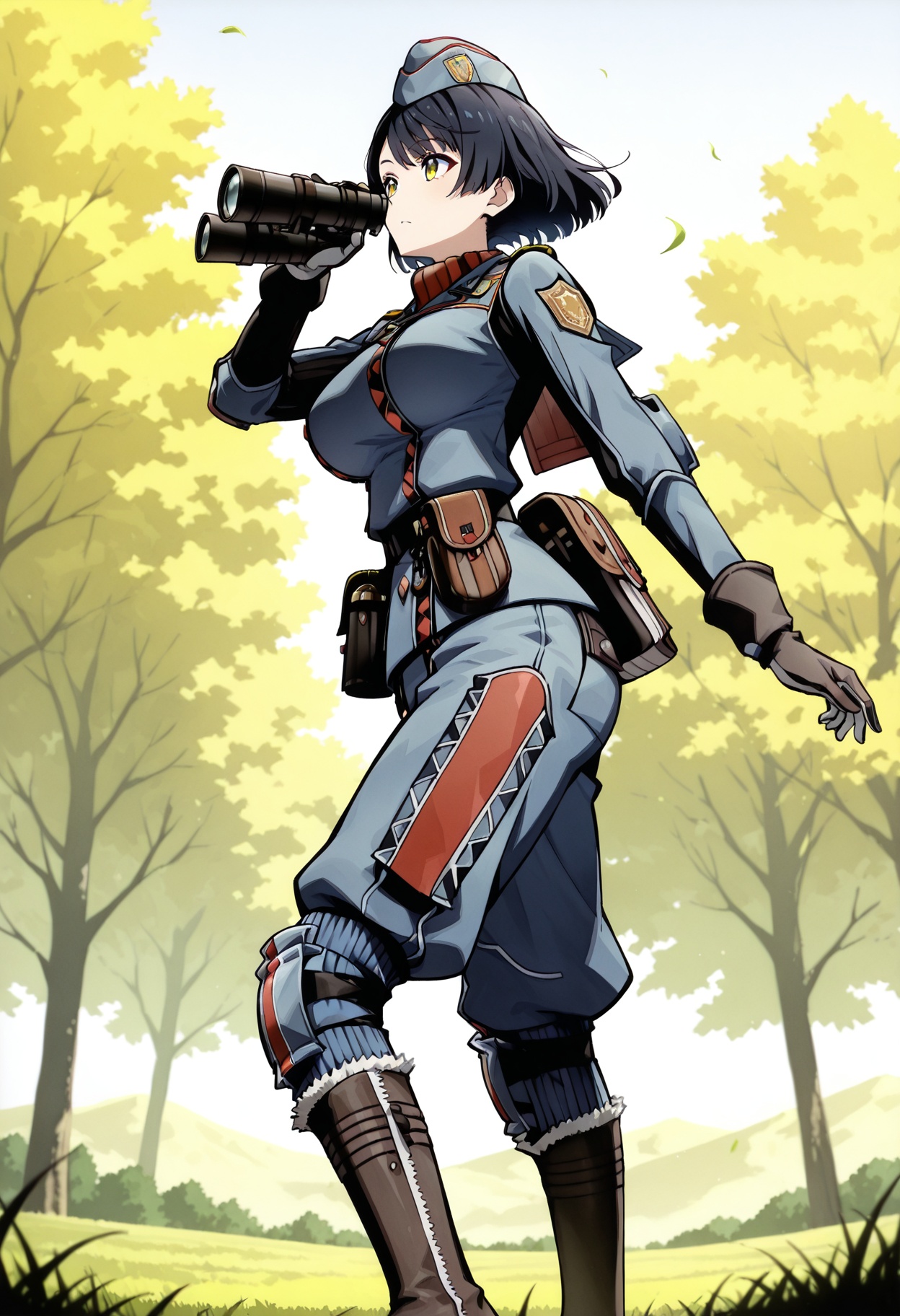 solo,  1girl,  black short hair on Tensor.Art