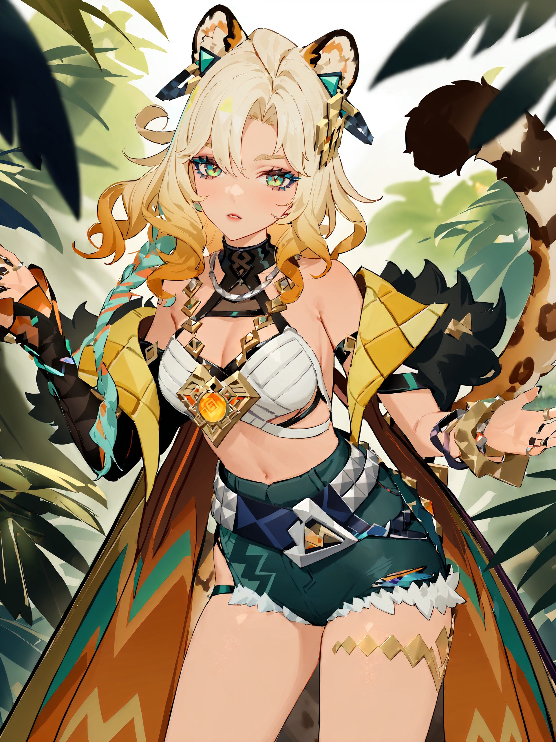 1girl,  xilonen \(genshin impact\),  high-waist shorts on Tensor.Art