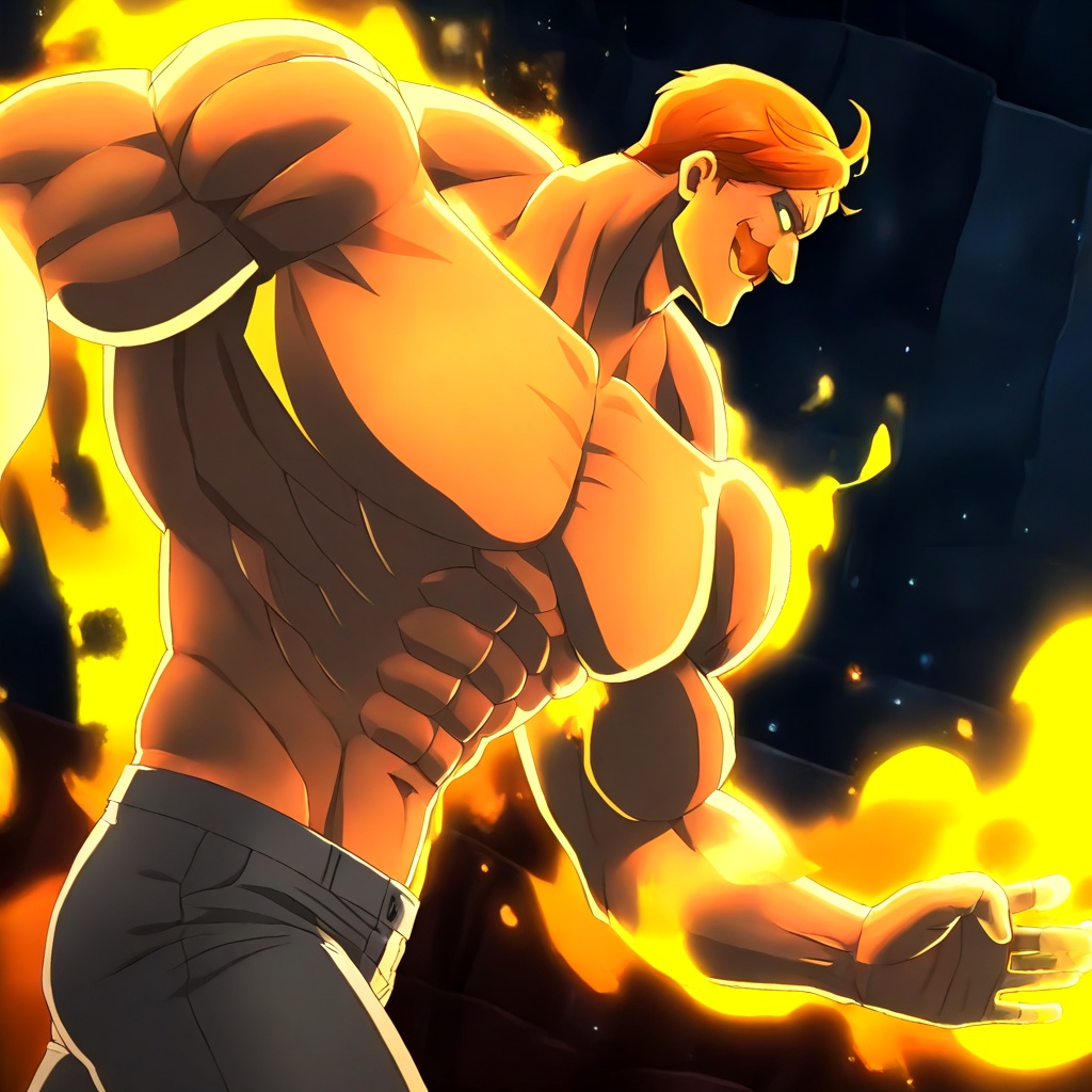 escanor,  solo,  smile on Tensor.Art