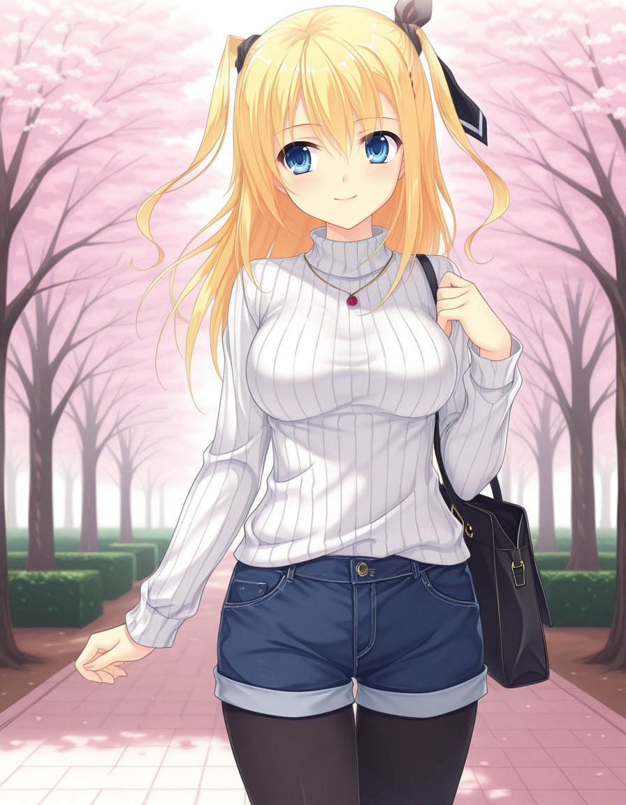 morizono-rikka,  large breasts,  hair ribbon on Tensor.Art