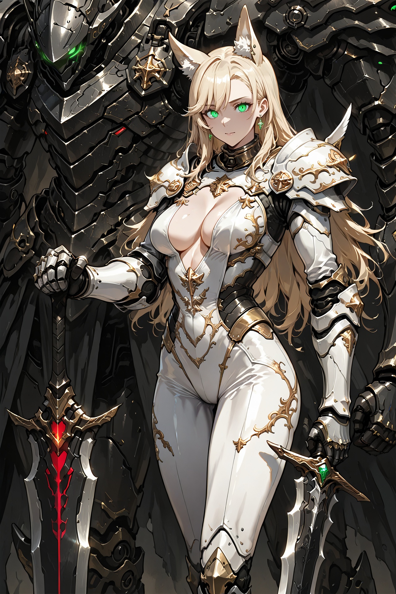 masterpieces,  holding sliver sword,  robot on Tensor.Art