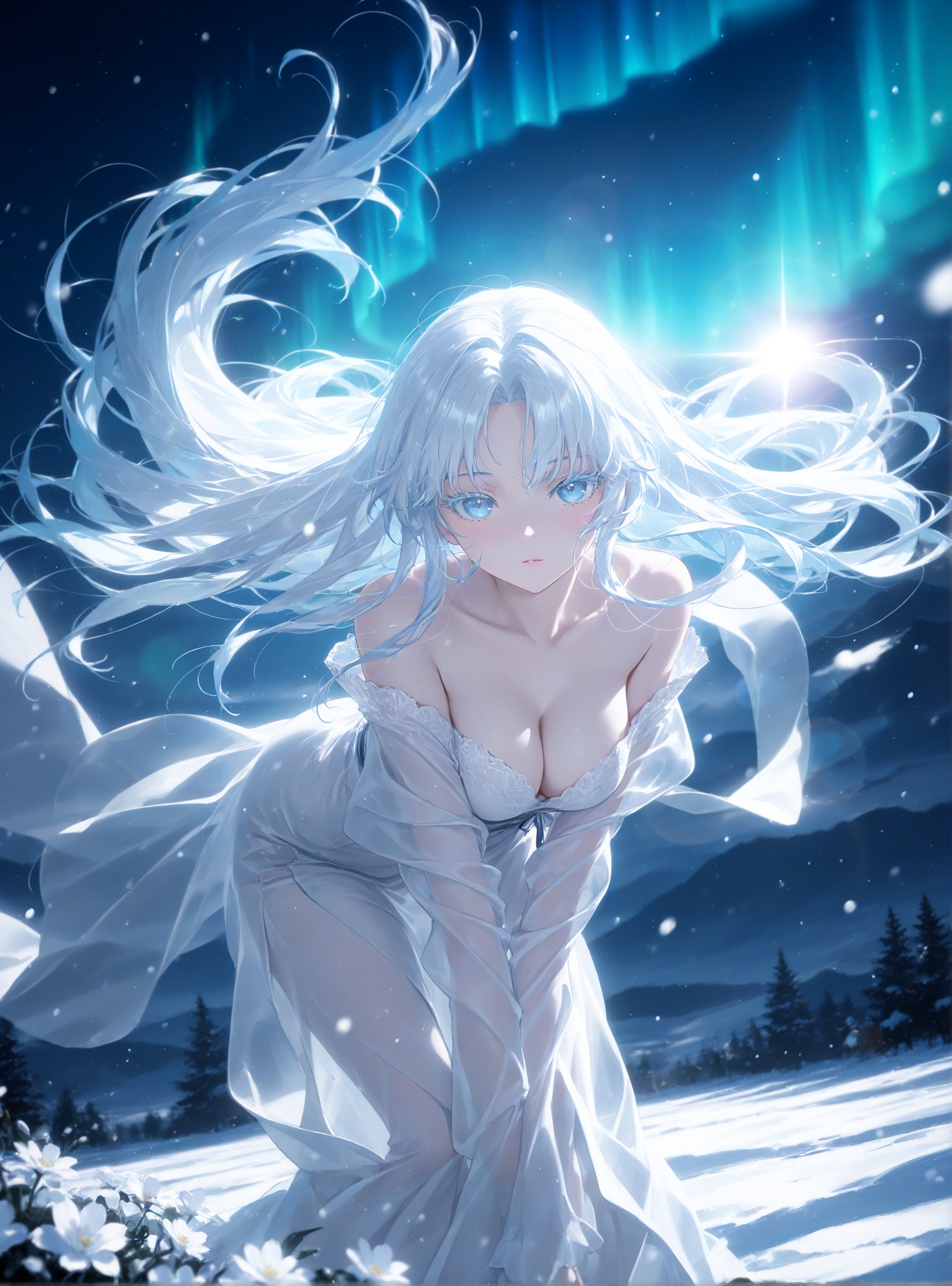by [lack|fuzichoco|lam|kinta \(distortion\)|wlop|quasarcake|nixeu|happoubi jin|miyajima reiji],  yuki onna,  aurora on Ten...