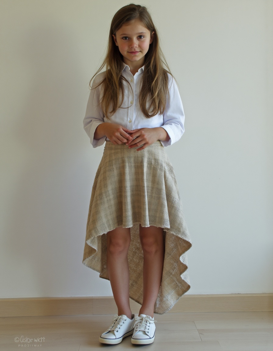 girl,  wearing High-low skirt on Tensor.Art