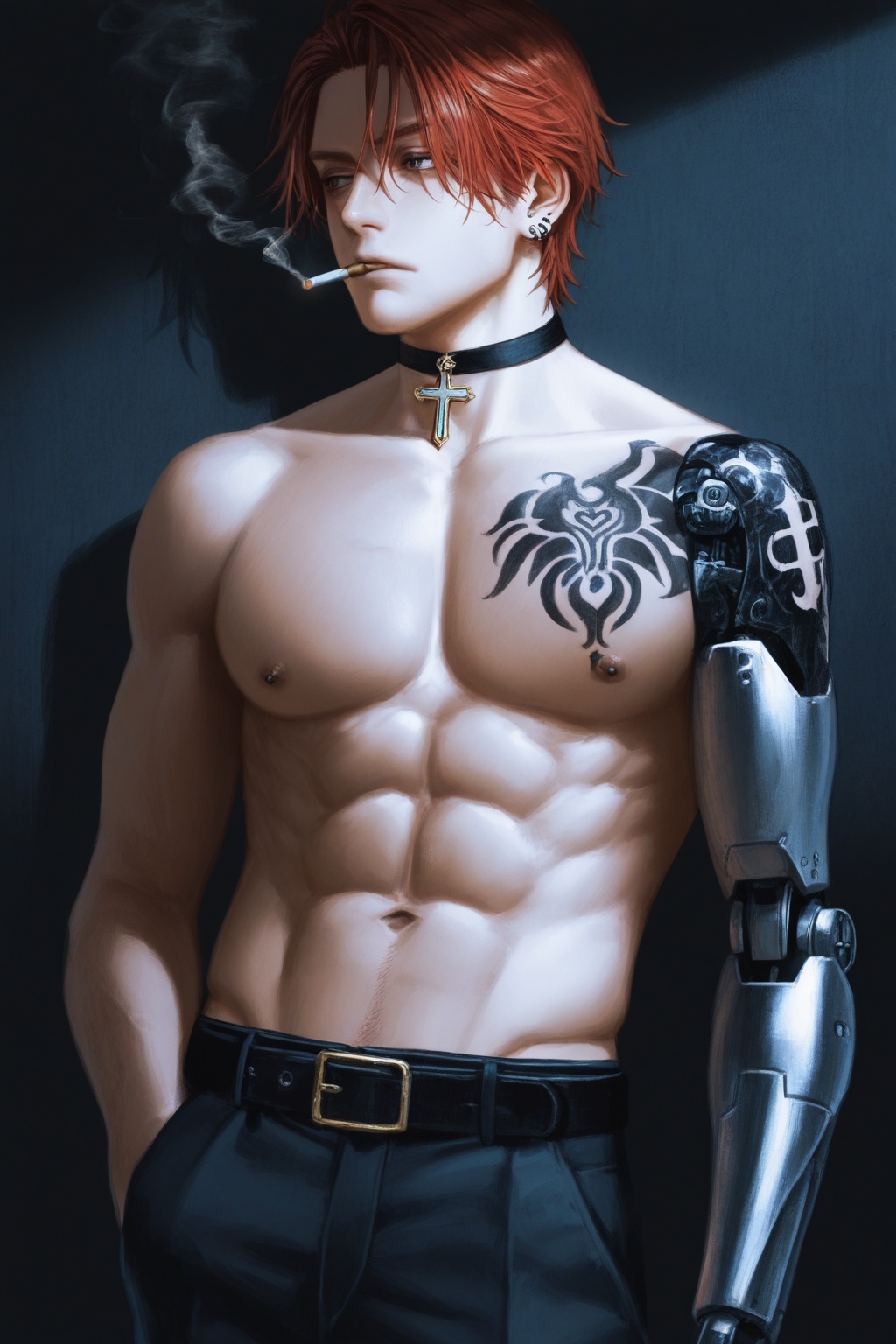 1boy,  male_focus,  cigarette on Tensor.Art