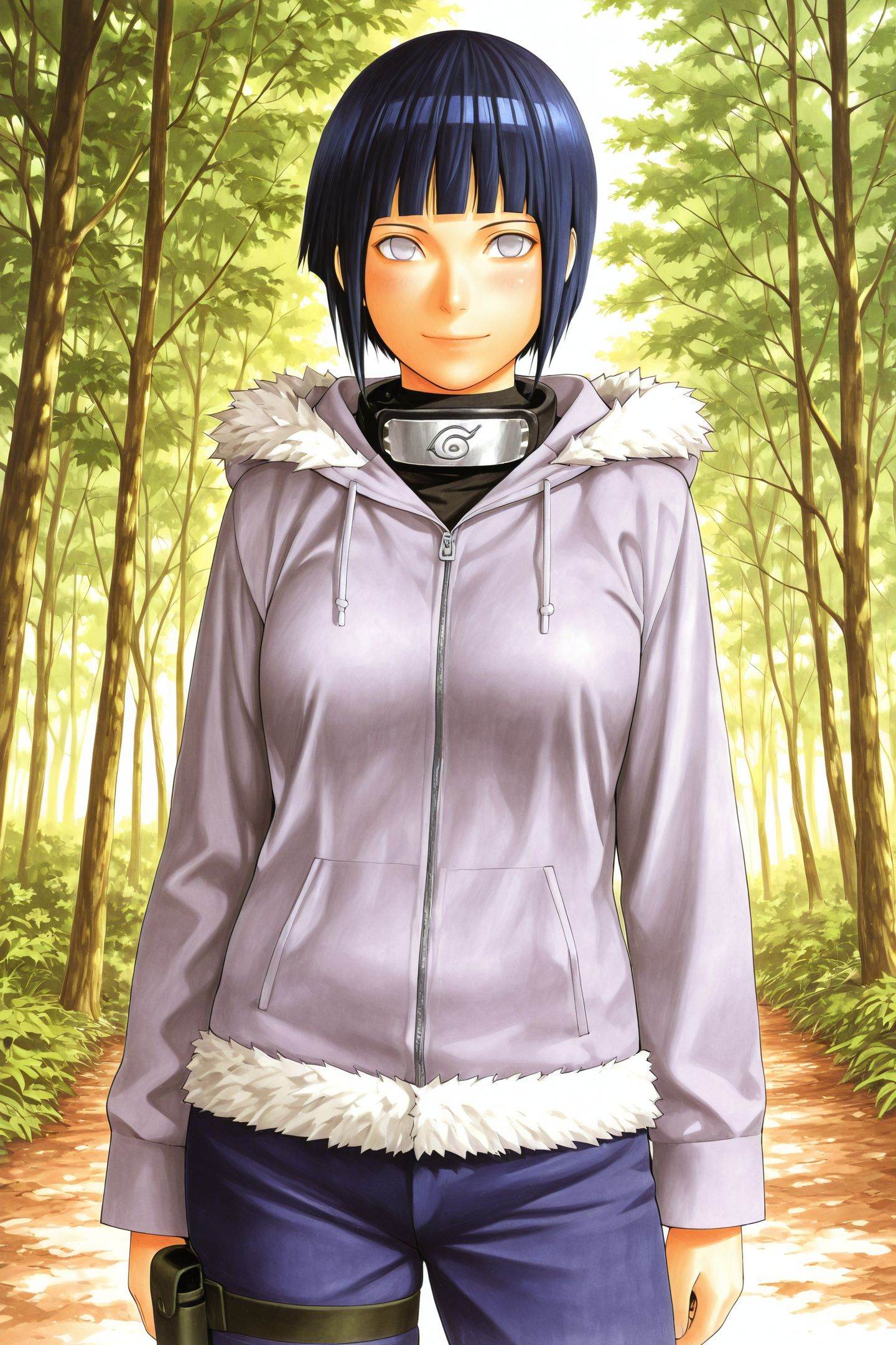 hyuuga hinata,  short hair,  dark blue hair on Tensor.Art