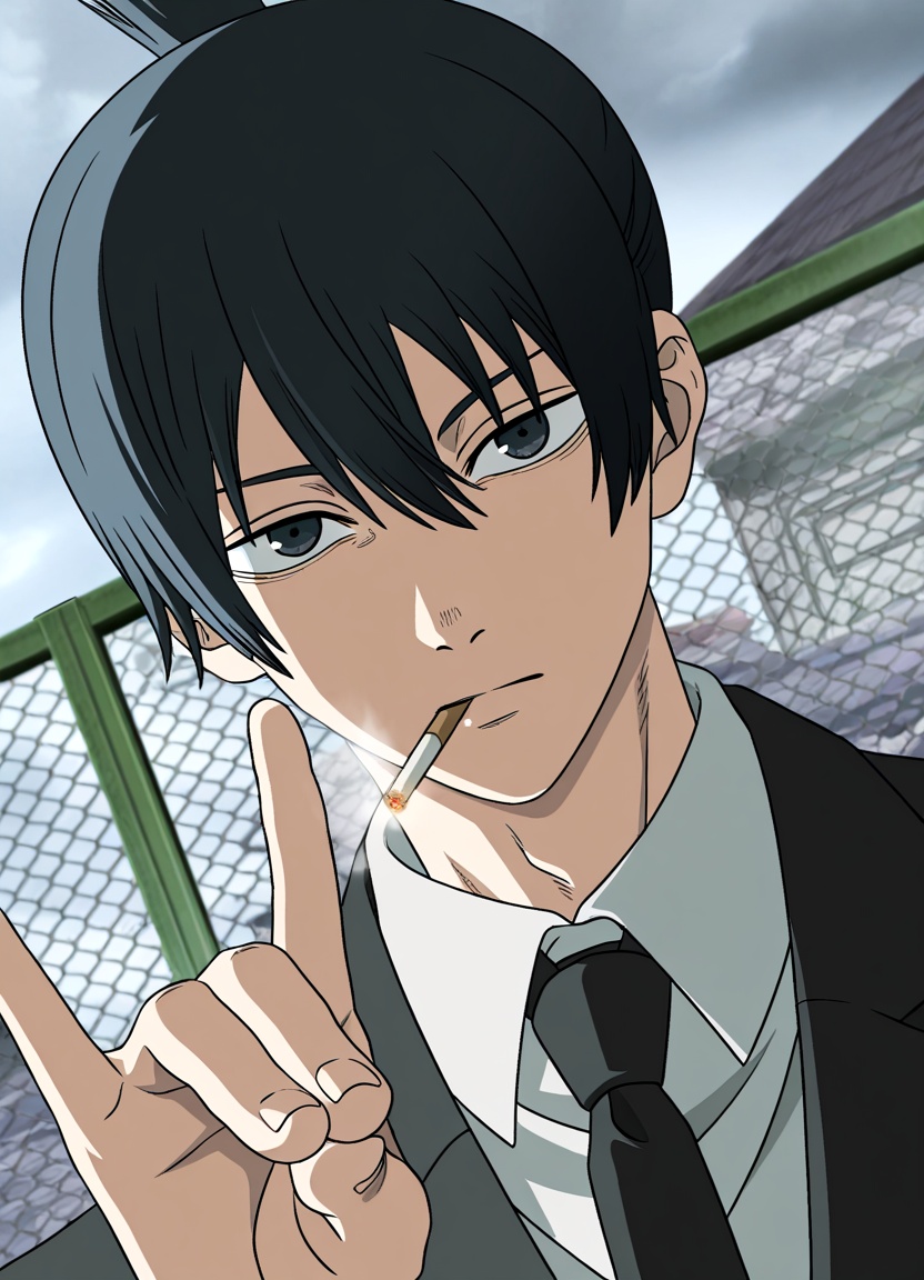 1boy,  hayakawa aki,  chainsaw man on Tensor.Art