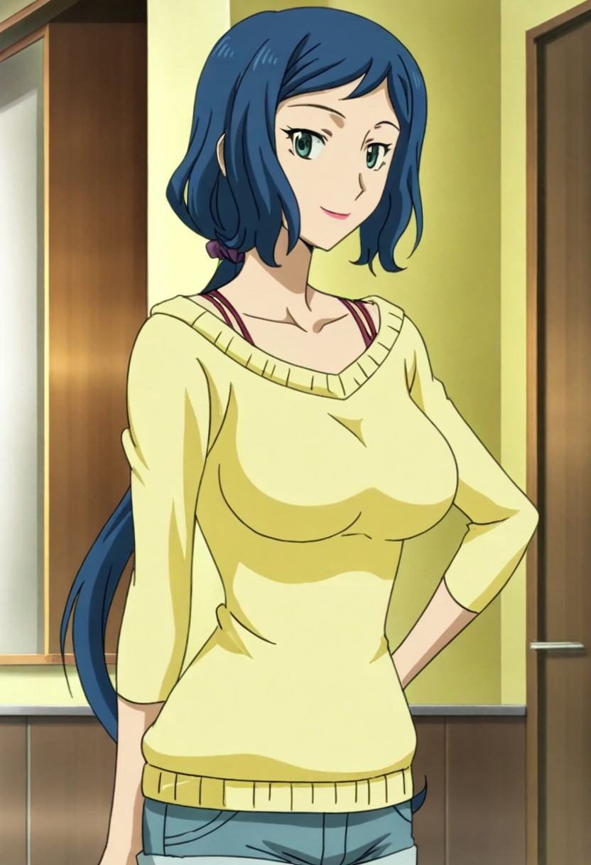 iorrin,  blue hair,  low ponytail on Tensor.Art