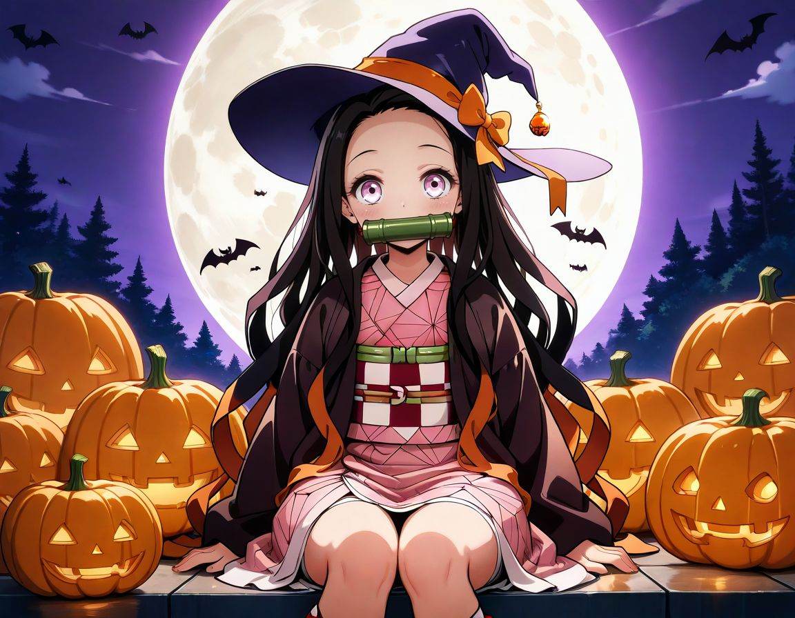 kamado nezuko,  halloween costume,  smile on Tensor.Art