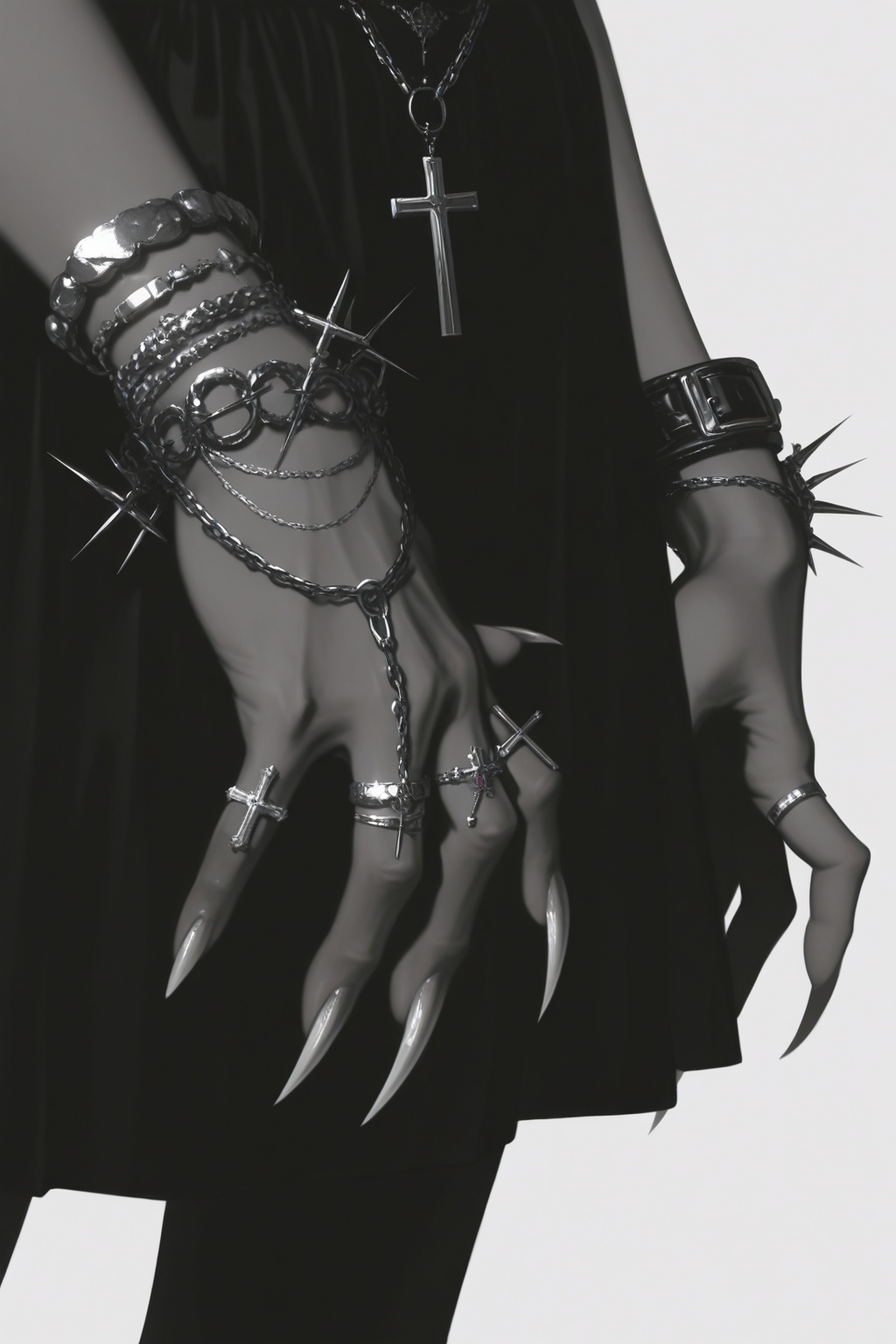 cross,  monochrome,  greyscale on Tensor.Art
