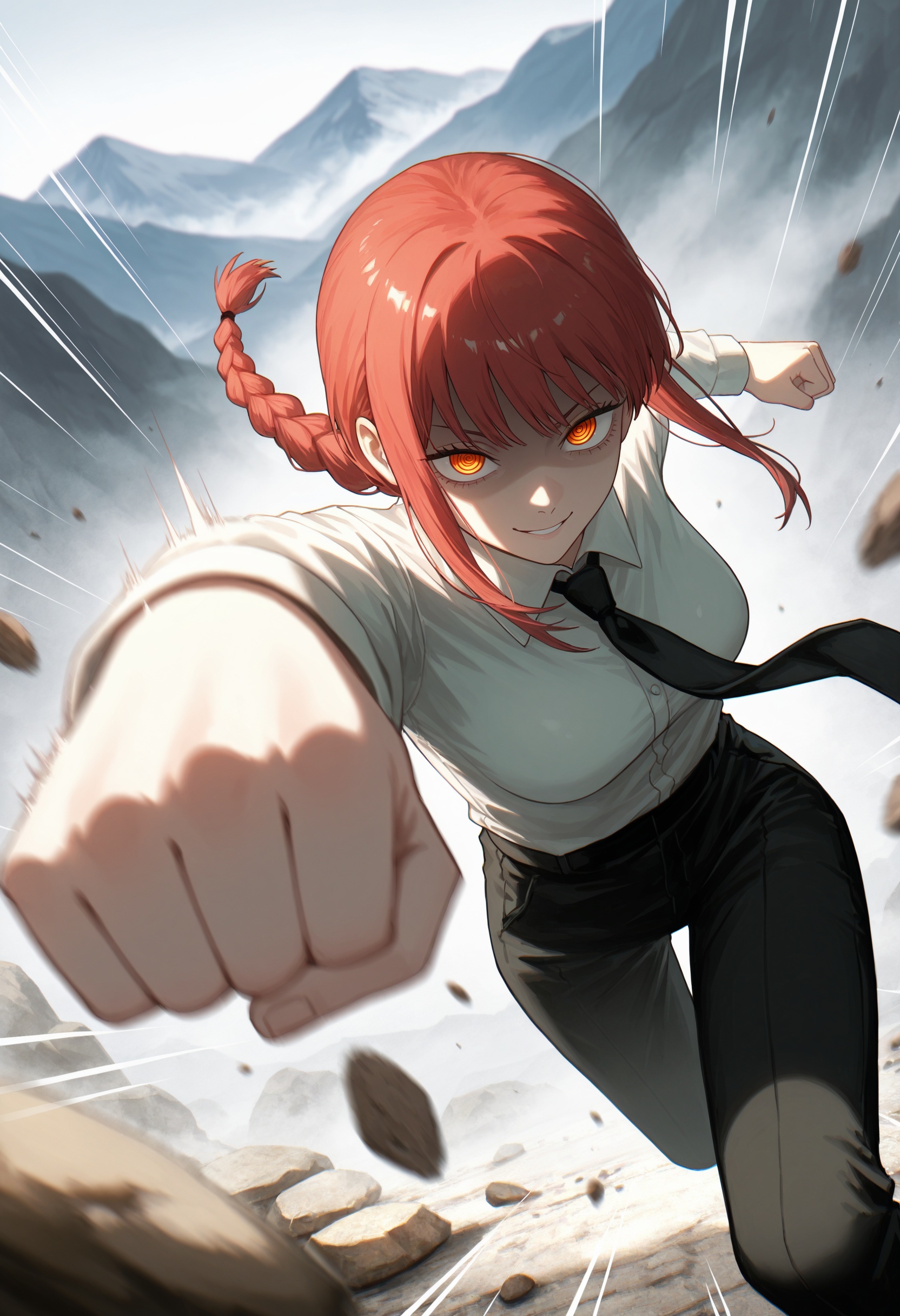 1girl,  makima (chainsaw man),  red hair on Tensor.Art