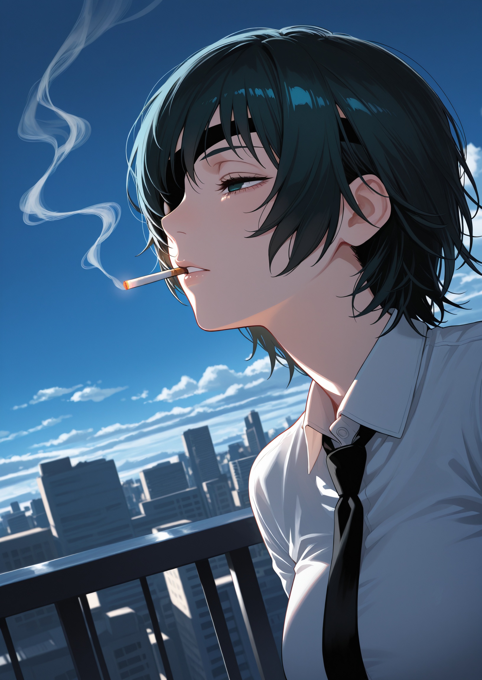 1girl,  himeno \(chainsaw man\),  collared shirt on Tensor.Art