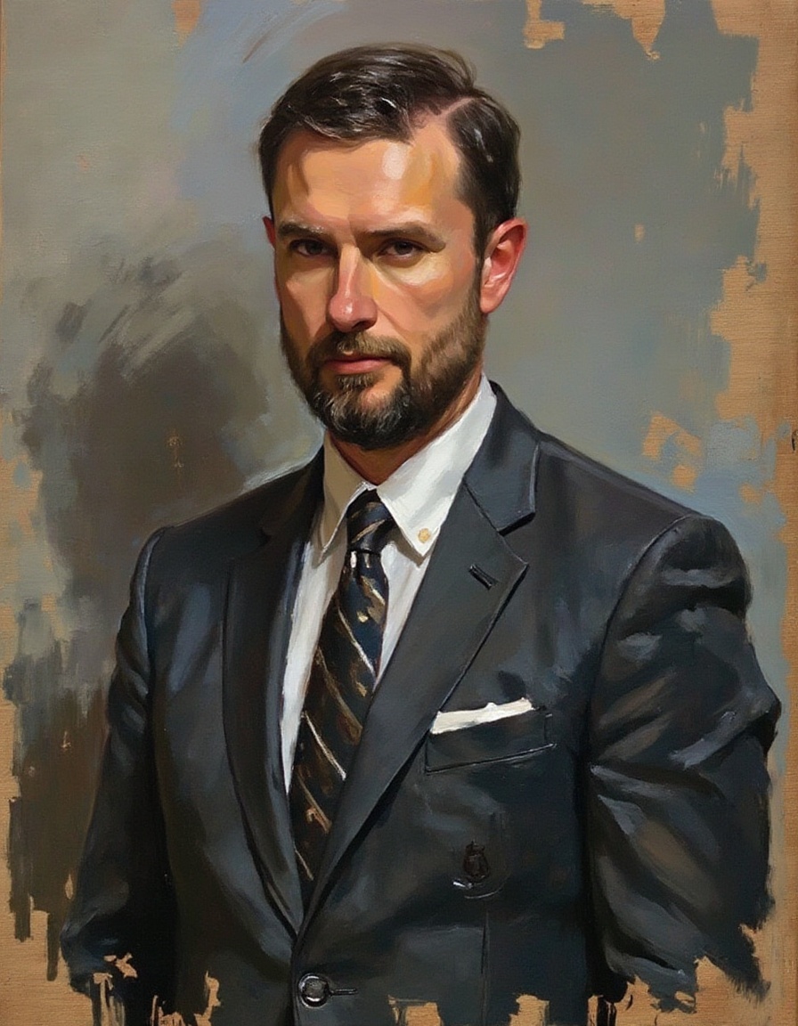 A dibrshstrk style painting,  a man wearing a formal suit on Tensor.Art