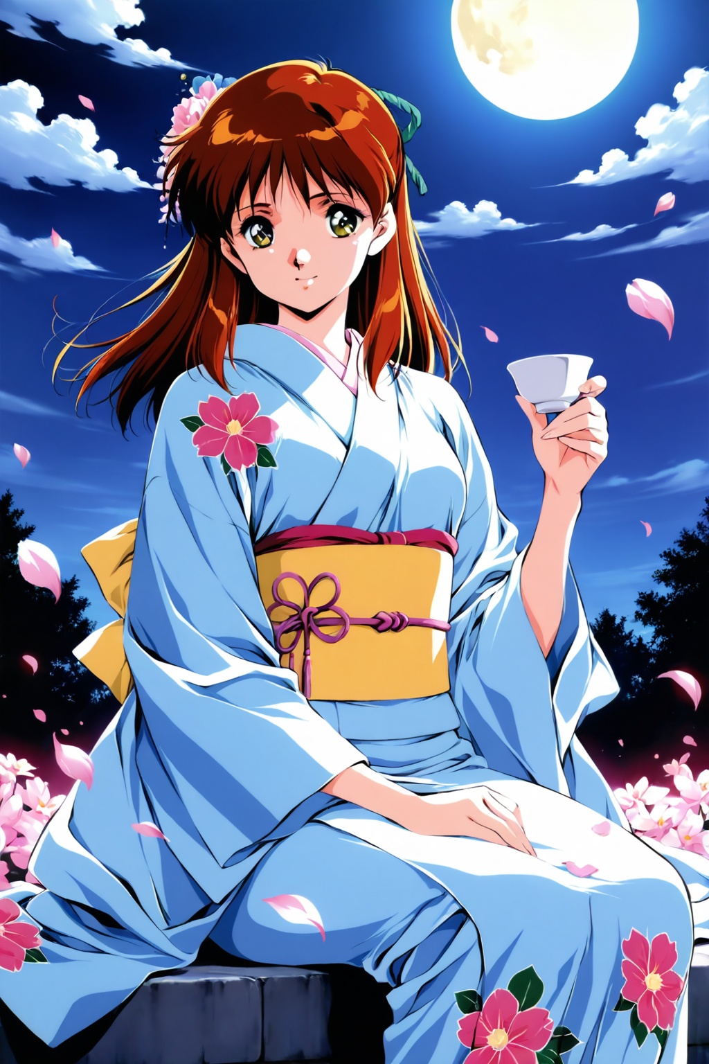 stigma retro anime artstyle,  anice farm,  japanese clothes on Tensor.Art