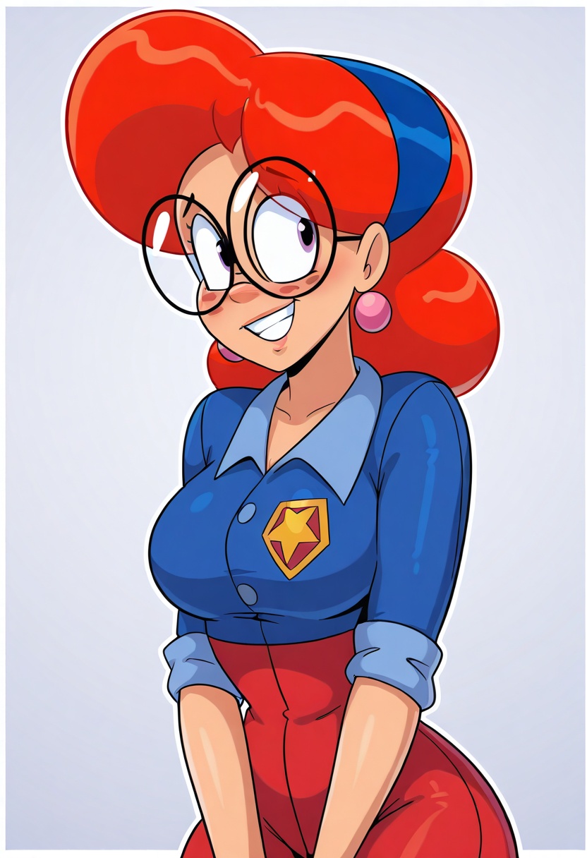 terra mandrile,  orange hair,  glasses on Tensor.Art