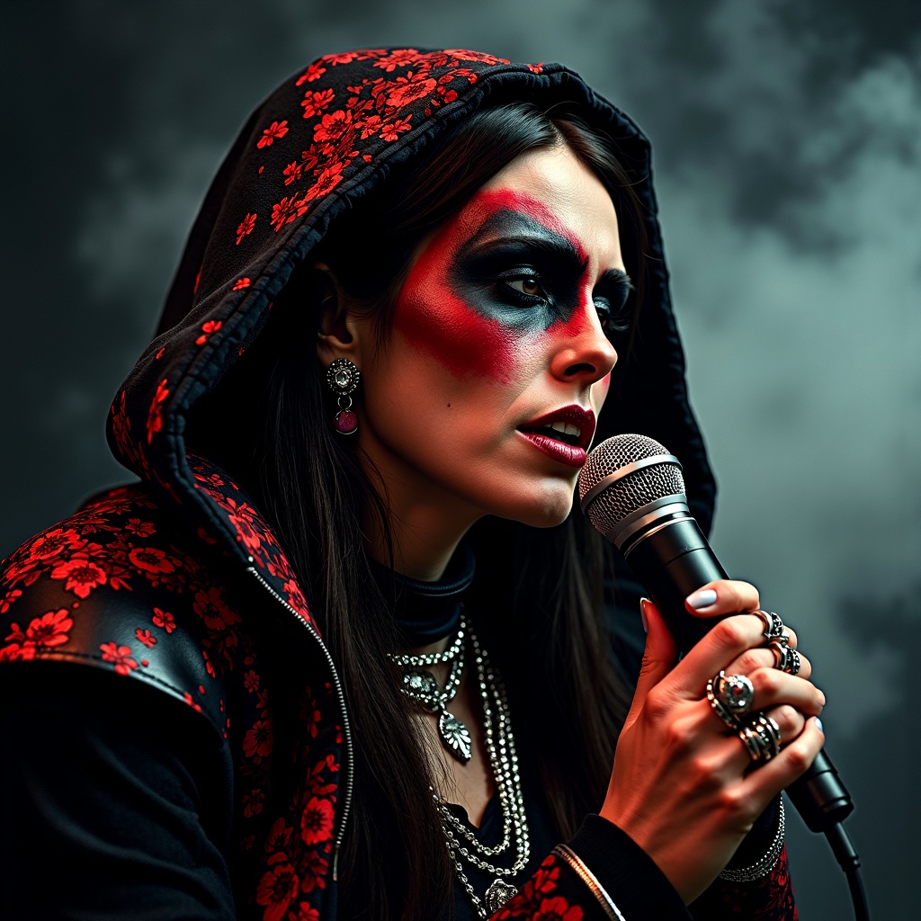 shrdl,  cinematic,  a metal rock singer on Tensor.Art