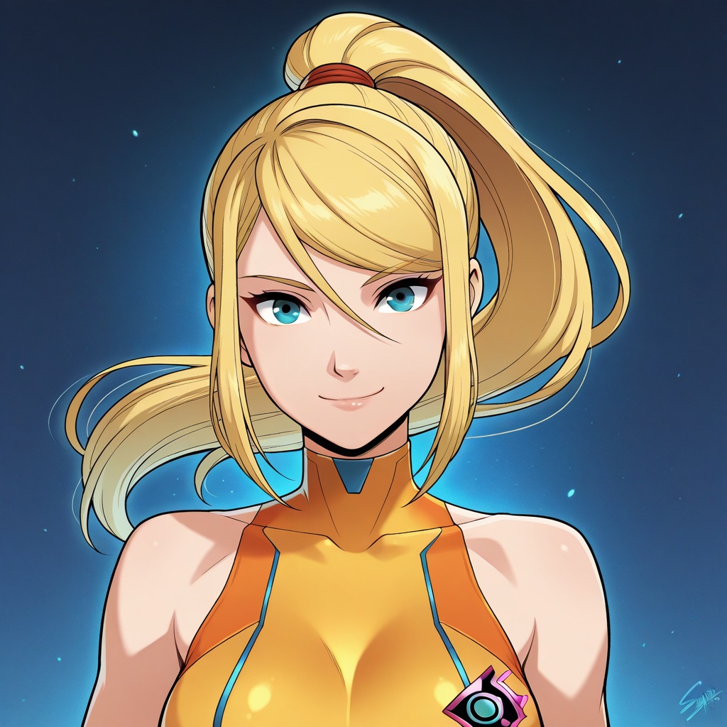 samus,  smile,  bust on Tensor.Art