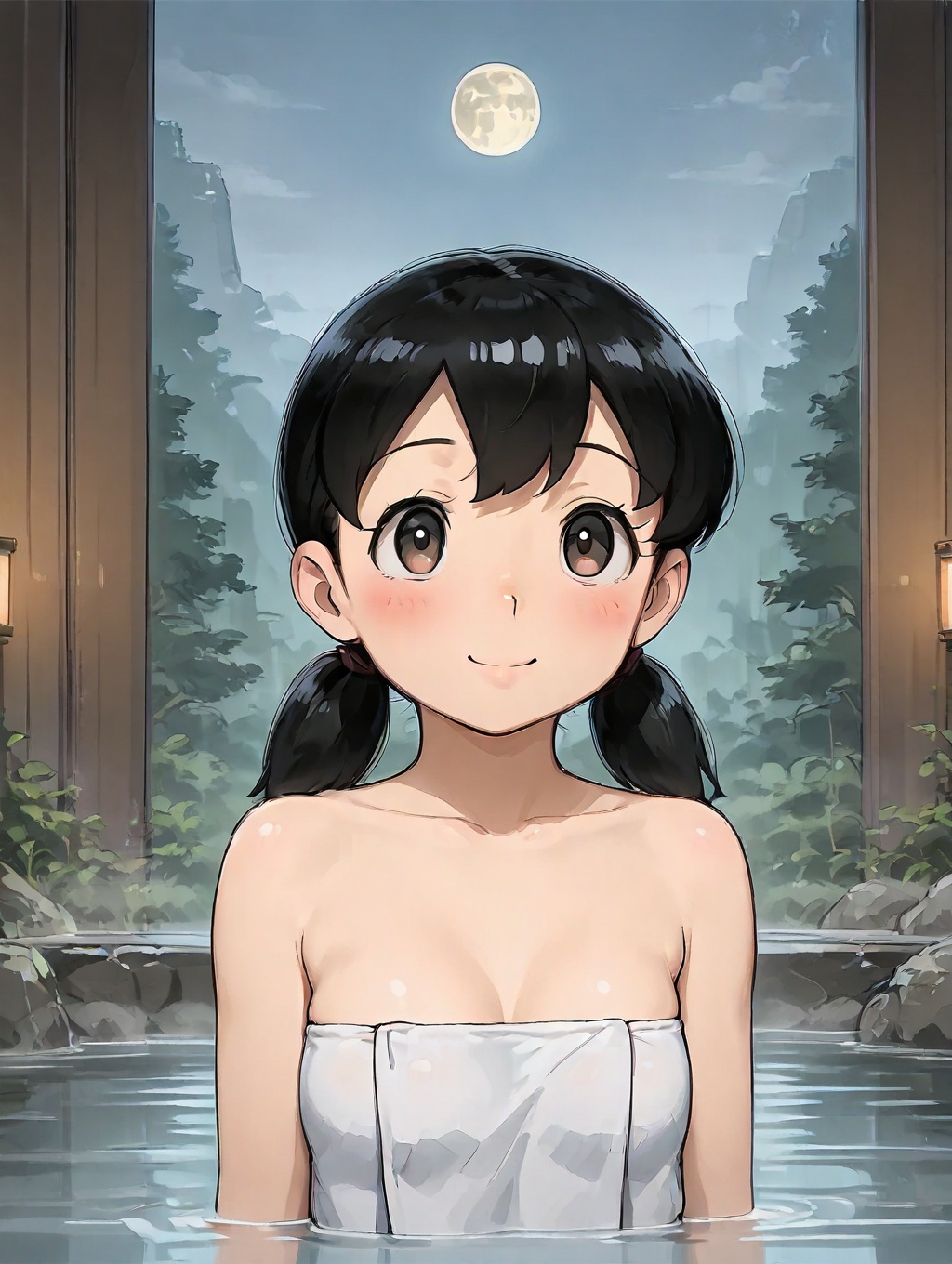 anime coloring,  minamoto shizuka,  low twintails on Tensor.Art