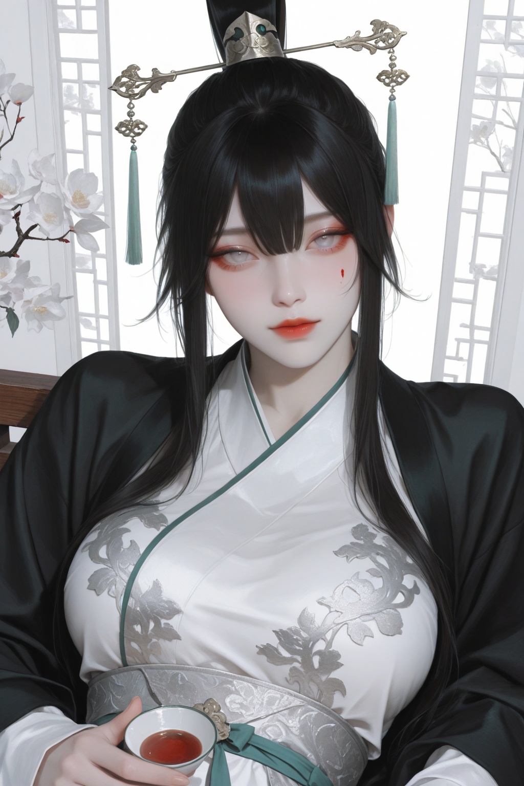 ((upper body,  white background,  (front view on Tensor.Art