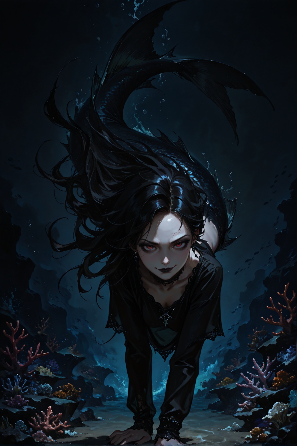 mermaid,  coral reef,  fishes on Tensor.Art