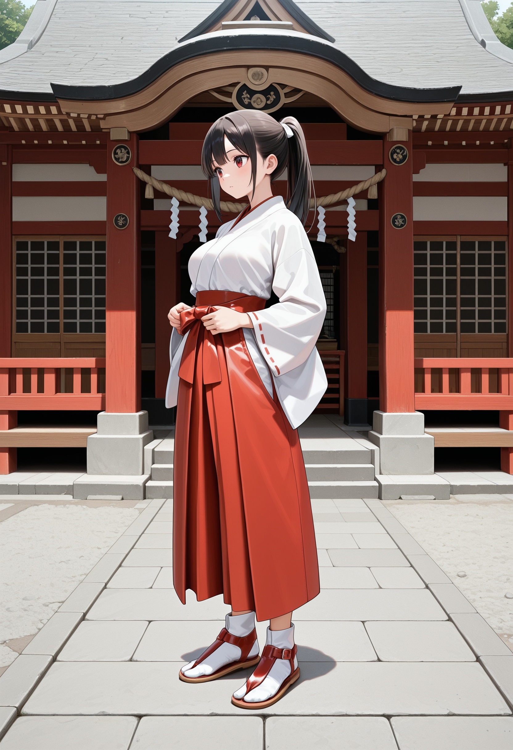 embedding:lazympos,  1girl,  miko on Tensor.Art