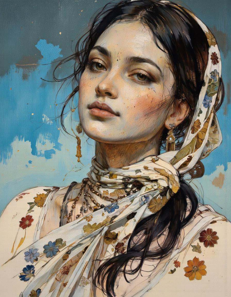 a beautiful Amazigh sensual wild woman,  art by Santiago Caruso. on Tensor.Art