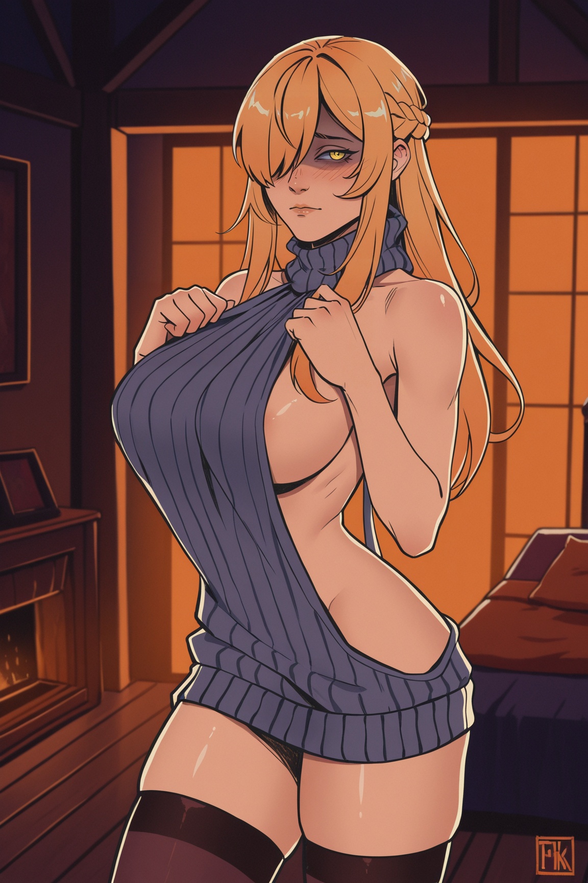 full shot,  evil,  blush on Tensor.Art