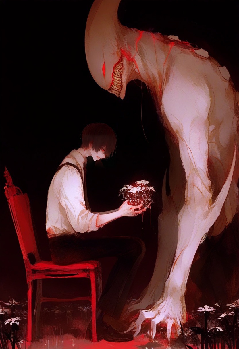 sitting,  black pants,  shirt on Tensor.Art