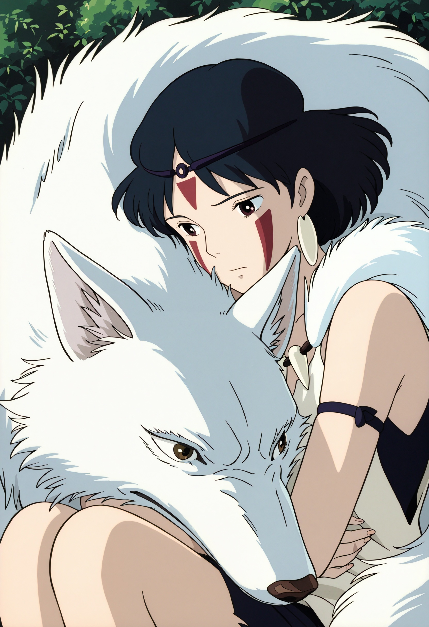 studio ghibli,  white wolf,  mononoke hime on Tensor.Art