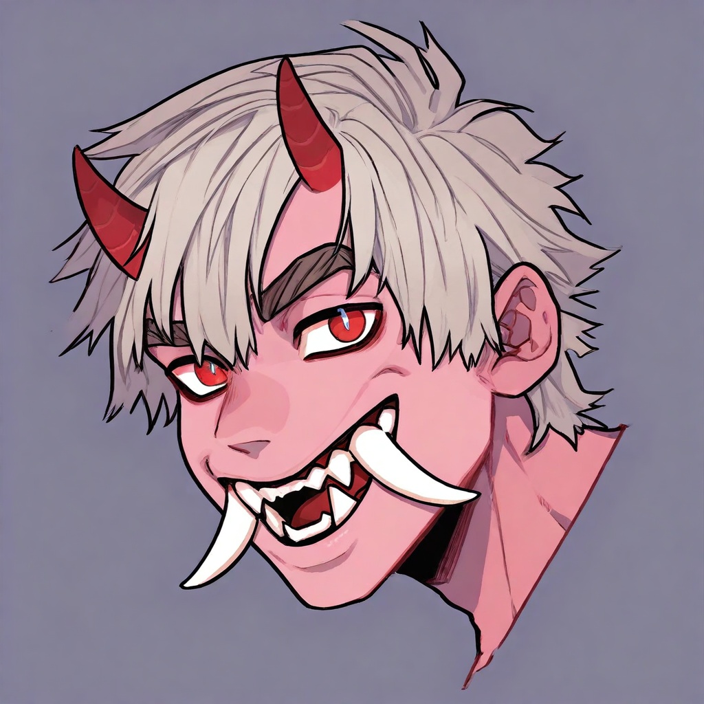 demon teeth,  solo,  1boy on Tensor.Art