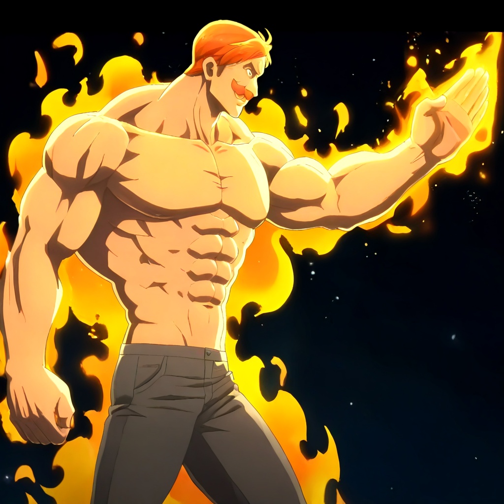 escanor,  solo,  smile on Tensor.Art
